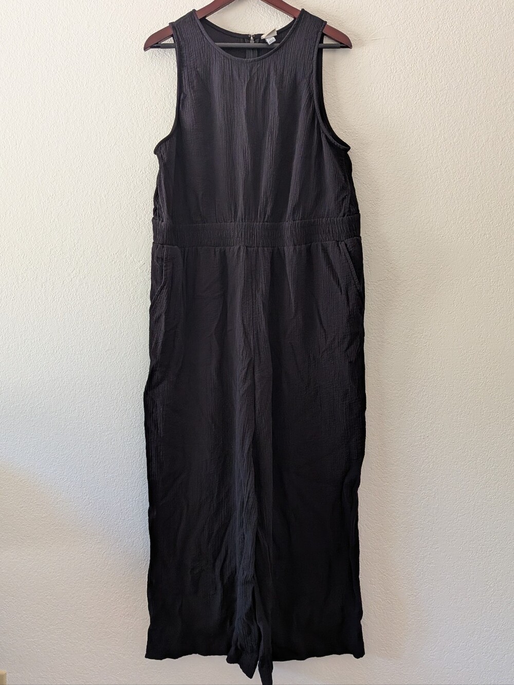 A New Day Women's XXL Modern Gauze Pant Jumpsuit Black Sleeveless